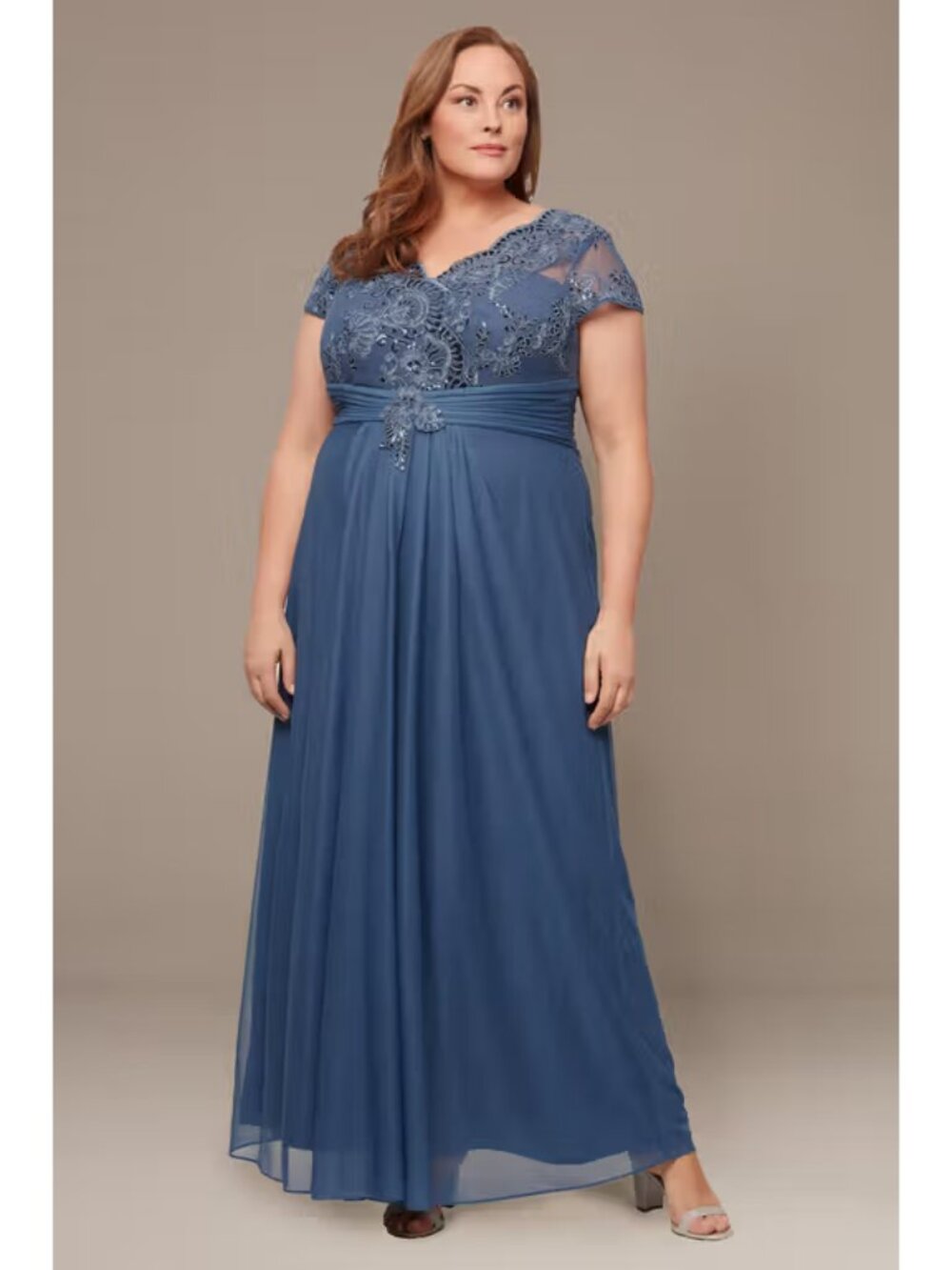 Embroidered Bodice A-Line Dress